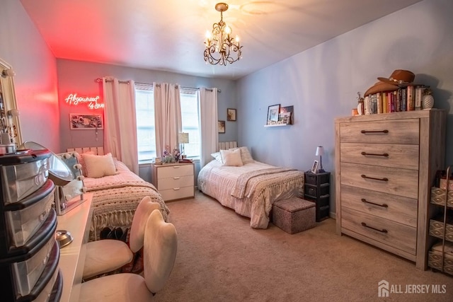 20 N Shore Blvd Unit B, Helmetta, NJ 08828 - bedroom featuring a chandelier and light colored carpet