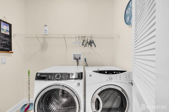 10 E Black Heath Ct, Howell, NJ 07727 - washroom with separate washer and dryer and baseboards