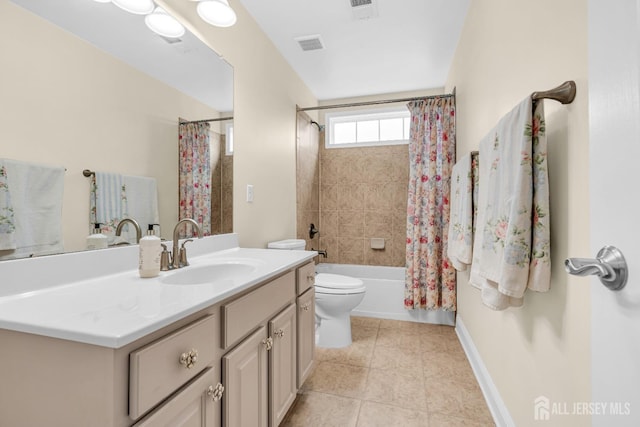 10 E Black Heath Ct, Howell, NJ 07727 - bathroom featuring vanity, shower / bath combination with curtain, and tile patterned flooring