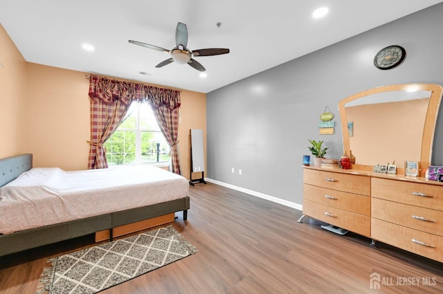 2022 Edward Stec Blvd, Edison, NJ 08837 - bedroom with wood finished floors, baseboards, recessed lighting, and ceiling fan