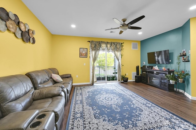 2022 Edward Stec Blvd, Edison, NJ 08837 - living area featuring a ceiling fan, wood finished floors, baseboards, and recessed lighting