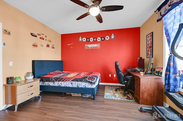 2022 Edward Stec Blvd, Edison, NJ 08837 - bedroom featuring wood finished floors, a desk, and a ceiling fan