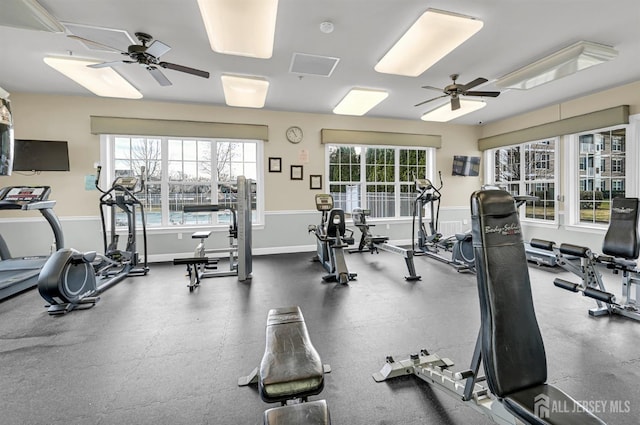 2022 Edward Stec Blvd, Edison, NJ 08837 - exercise room featuring ceiling fan and baseboards