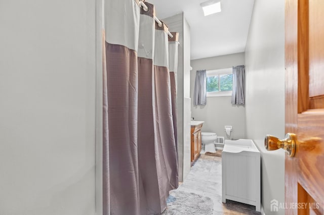 75 Princeton Rd, Old Bridge, NJ 08859 - full bathroom with toilet, a shower with shower curtain, and vanity