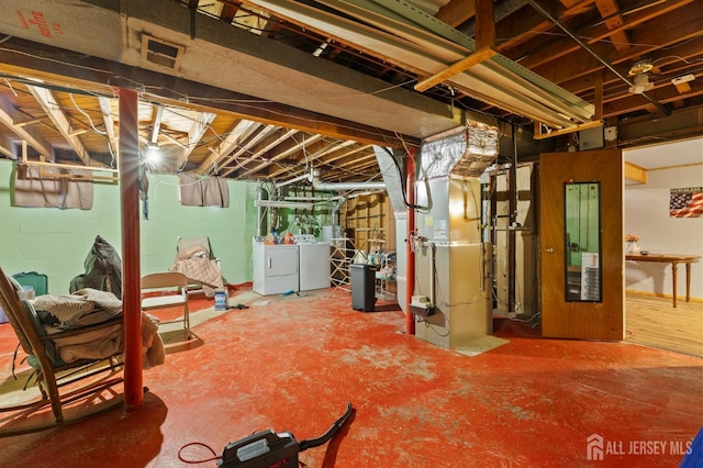 75 Princeton Rd, Old Bridge, NJ 08859 - unfinished below grade area with washer and dryer and heating unit