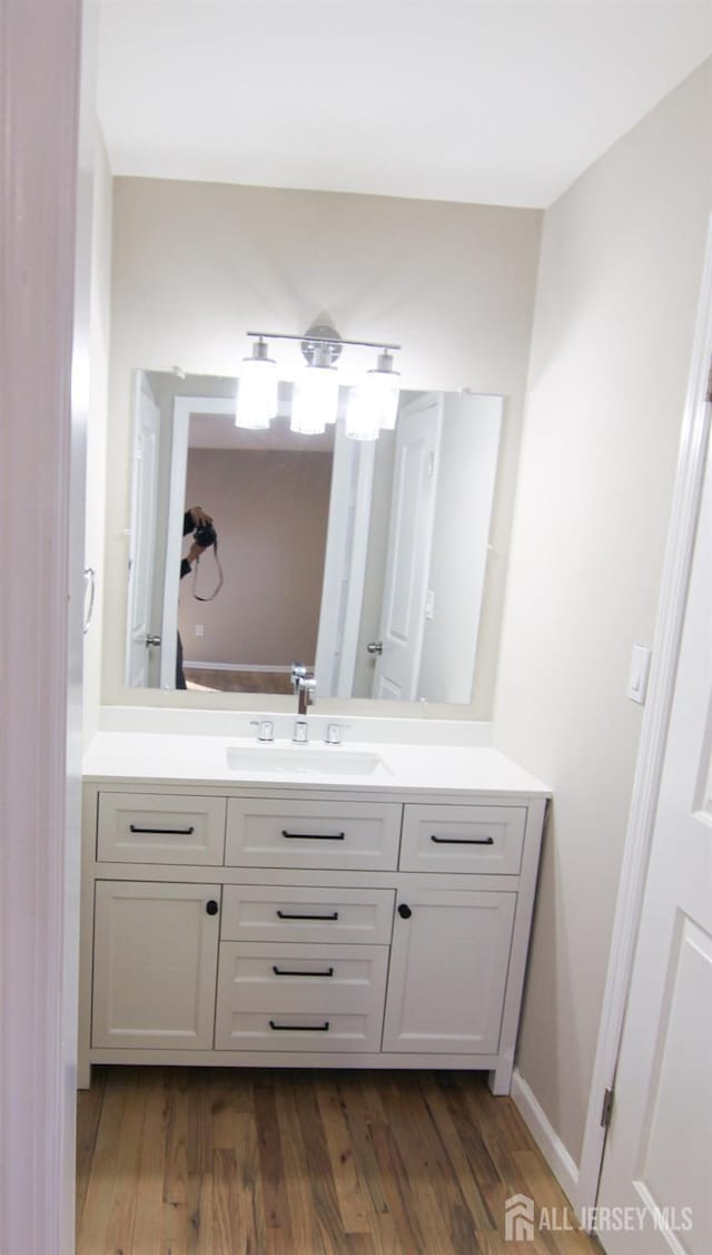 6 Joan St, South Brunswick, NJ 08824 - bathroom with wood finished floors and vanity