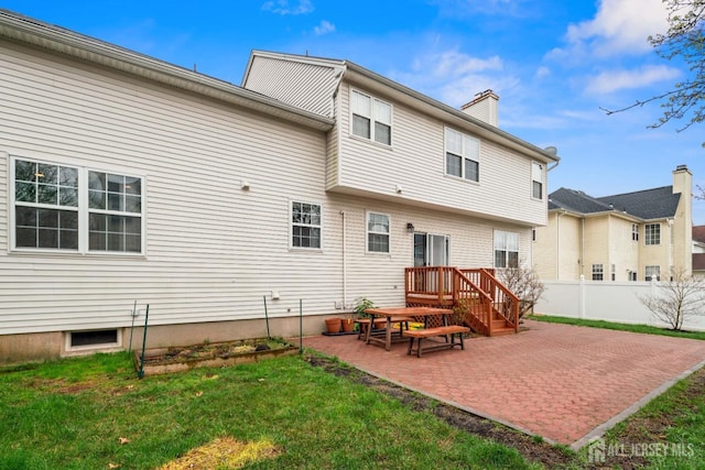 11 Winding Brook Way, Edison, NJ 08820 - rear view of house with a patio area and a chimney