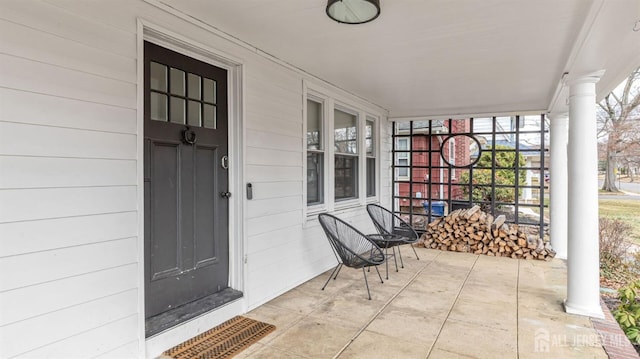 exterior space featuring covered porch