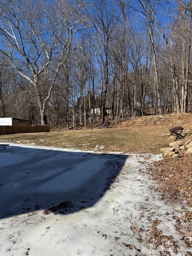 view of yard featuring fence