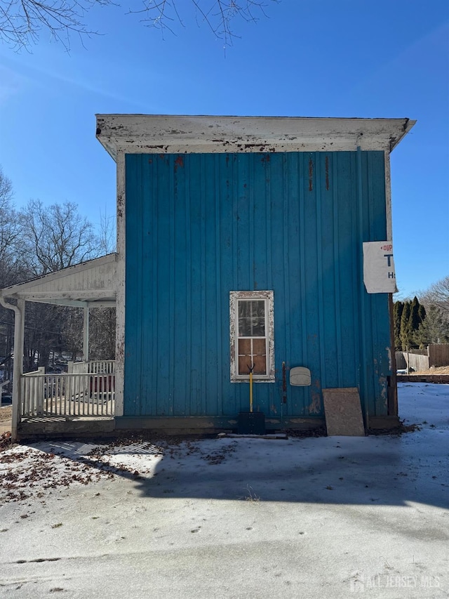 view of home's exterior featuring board and batten siding