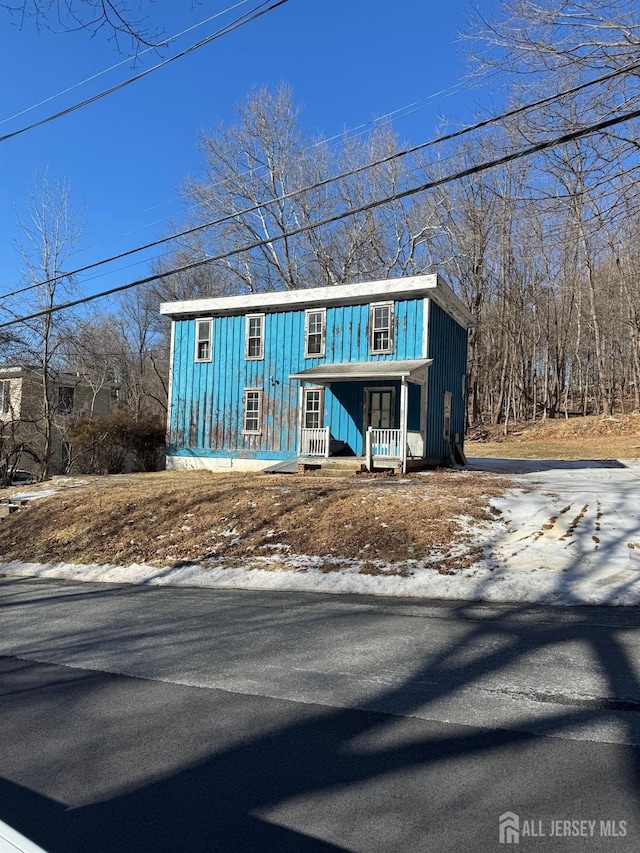 view of front of house with board and batten siding