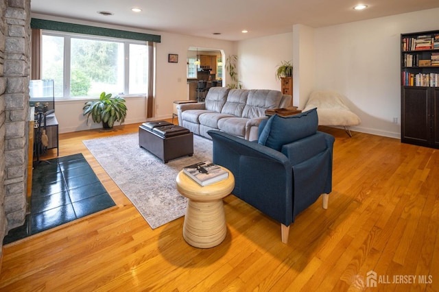 294 Fresh Pond Rd, South Brunswick, NJ 08902 - living room with light wood-type flooring and recessed lighting