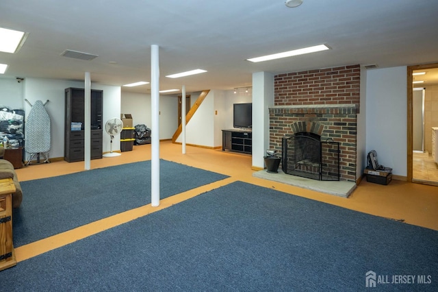 294 Fresh Pond Rd, South Brunswick, NJ 08902 - finished basement featuring a fireplace