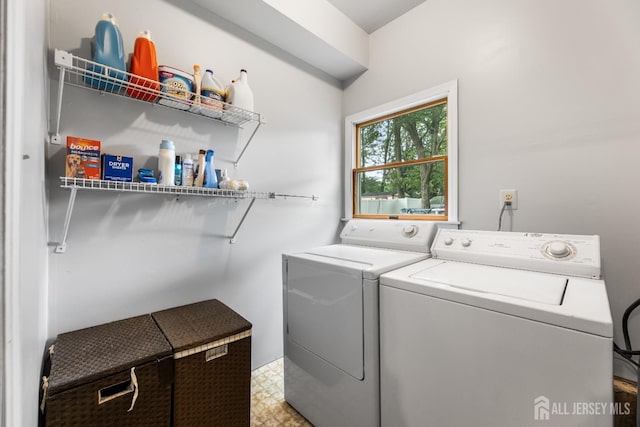 45 Kenmore Rd, Edison, NJ 08817 - washroom featuring washing machine and clothes dryer and light flooring
