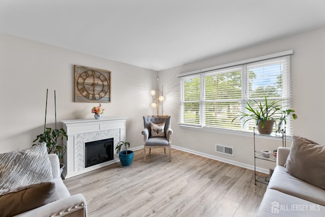 45 Kenmore Rd, Edison, NJ 08817 - living area with light wood-type flooring and a fireplace