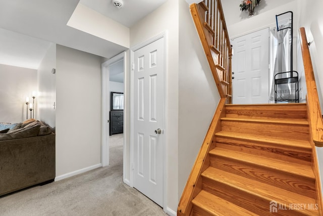 45 Kenmore Rd, Edison, NJ 08817 - staircase featuring carpet flooring and baseboards