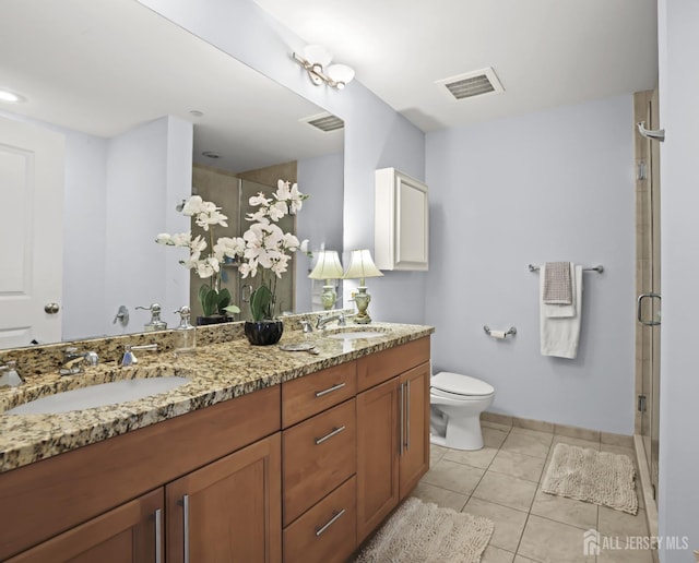20 Livingston Ave Unit 601, New Brunswick, NJ 08901 - full bath featuring double vanity, a stall shower, and tile patterned floors