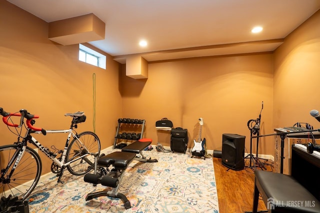 10 Chelsea Ct, South Brunswick, NJ 08810 - exercise room featuring wood finished floors and recessed lighting