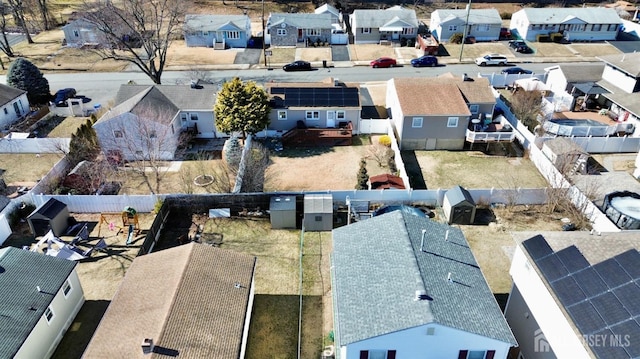 drone / aerial view with a residential view