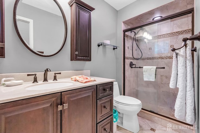 2 Crommelin Ct, East Brunswick, NJ 08816 - bathroom with vanity, a shower stall, and tile patterned floors