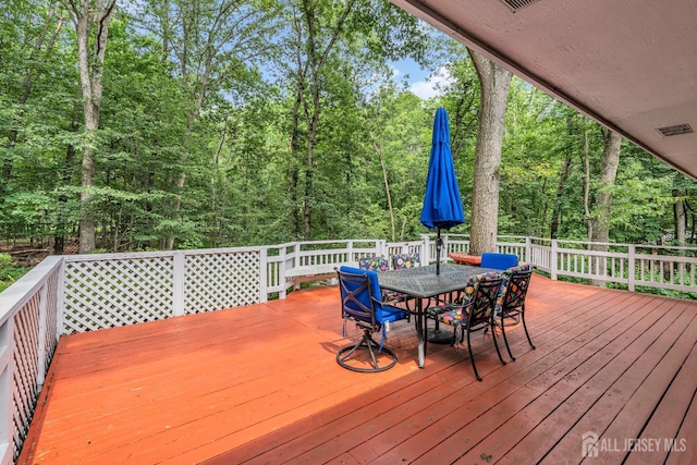 2 Crommelin Ct, East Brunswick, NJ 08816 - wooden terrace with outdoor dining area