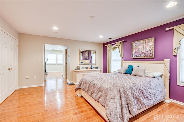 35 Fabiszewski Way, Parlin, NJ 08859 - bedroom with light wood-style flooring, multiple windows, recessed lighting, and baseboards