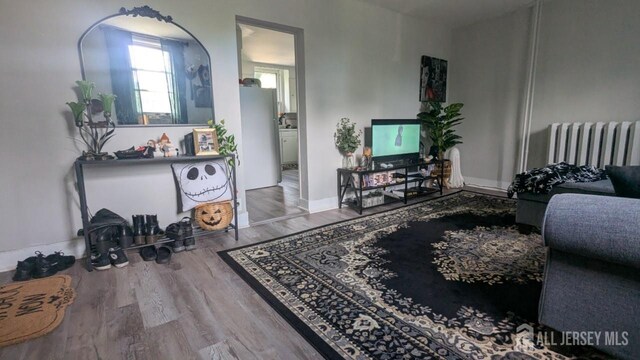 810-814 Leland Ave, Plainfield, NJ 07062 - living area with radiator and wood finished floors