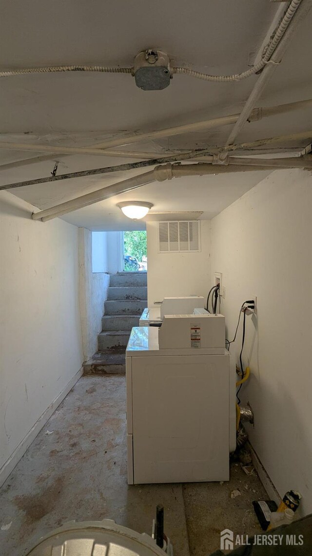 810-814 Leland Ave, Plainfield, NJ 07062 - basement with stairs and separate washer and dryer