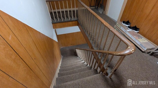 810-814 Leland Ave, Plainfield, NJ 07062 - stairs with carpet and wooden walls