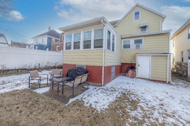 58 Smullen St, Sayreville, NJ 08872 - snow covered property with fence