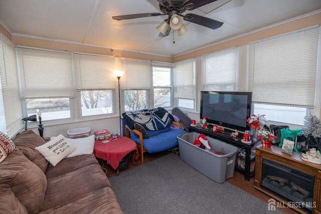 58 Smullen St, Sayreville, NJ 08872 - living room featuring ceiling fan