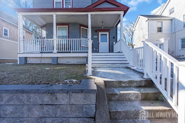 view of front of home featuring covered porch