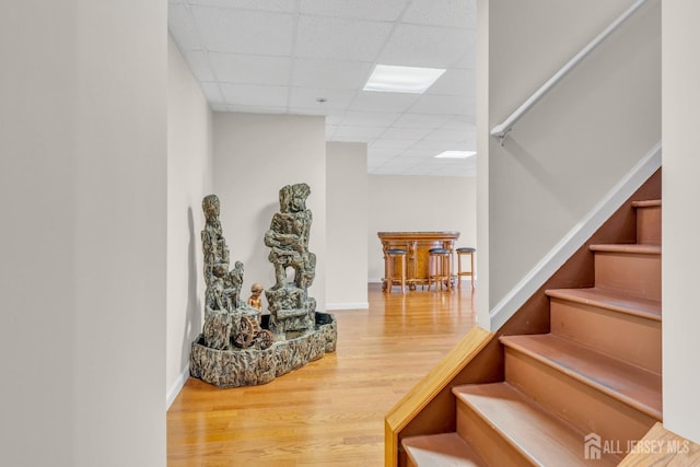1 Kushnetki Rd, Parlin, NJ 08859 - stairs with a paneled ceiling and wood finished floors
