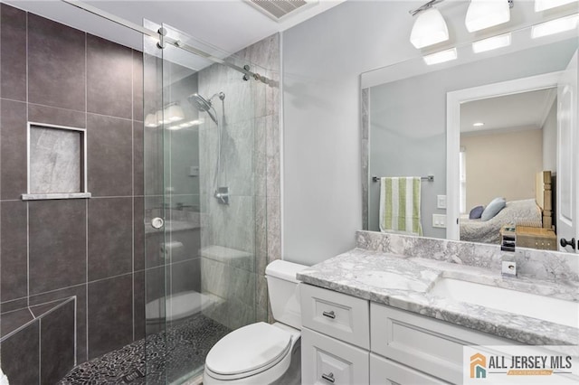 2 Belmar Rd Unit C, Monroe, NJ 08831 - ensuite bathroom with vanity, a shower stall, and toilet