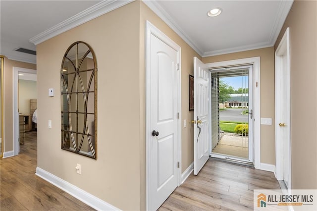 2 Belmar Rd Unit C, Monroe, NJ 08831 - entrance foyer featuring ornamental molding, wood finished floors, baseboards, and recessed lighting