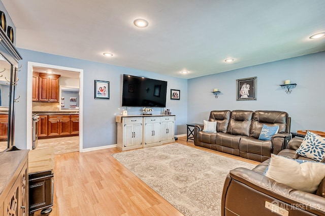108 Morris Ave, Edison, NJ 08837 - living room featuring light wood-style flooring and recessed lighting