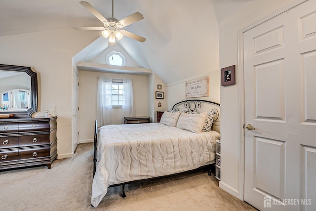 108 Morris Ave, Edison, NJ 08837 - bedroom featuring light colored carpet, lofted ceiling, and ceiling fan