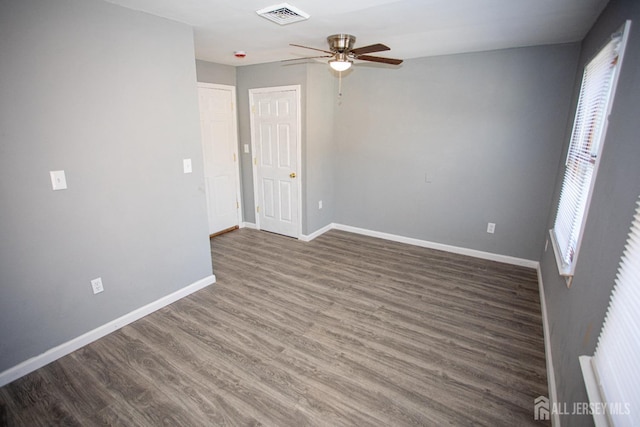 51 Shadyside Ave, Old Bridge, NJ 08879 - empty room featuring a ceiling fan, baseboards, visible vents, and a wealth of natural light