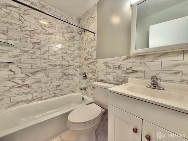 9 Lake Ave Unit 4A, East Brunswick, NJ 08816 - bathroom with vanity, shower / tub combination, and tile walls