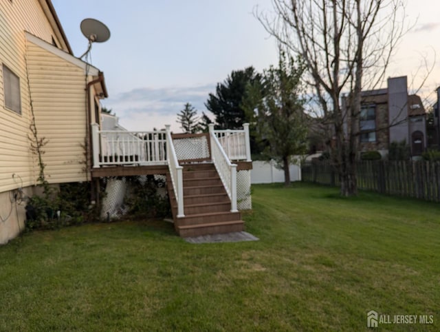 4 La Valencia Rd, Old Bridge, NJ 08857 - view of yard featuring stairway and a wooden deck