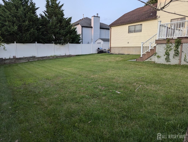 4 La Valencia Rd, Old Bridge, NJ 08857 - view of yard featuring stairs and a deck