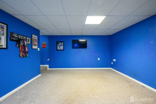 2-A Lake Ave, Helmetta, NJ 08828 - carpeted spare room featuring baseboards and a drop ceiling