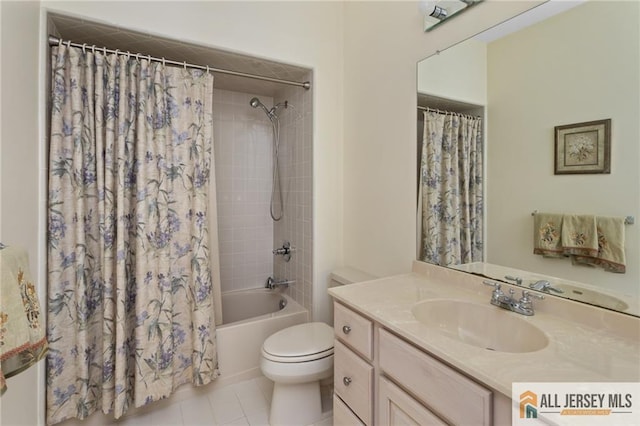 31 Cameron Ct, Monroe, NJ 08831 - bathroom with vanity, toilet, shower / tub combo with curtain, and tile patterned flooring