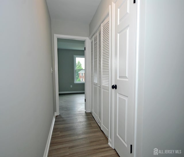 54 Castle Pointe Blvd, Piscataway, NJ 08854 - hallway featuring baseboards and dark wood finished floors