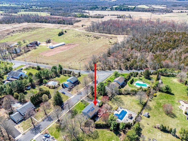 drone / aerial view with a rural view