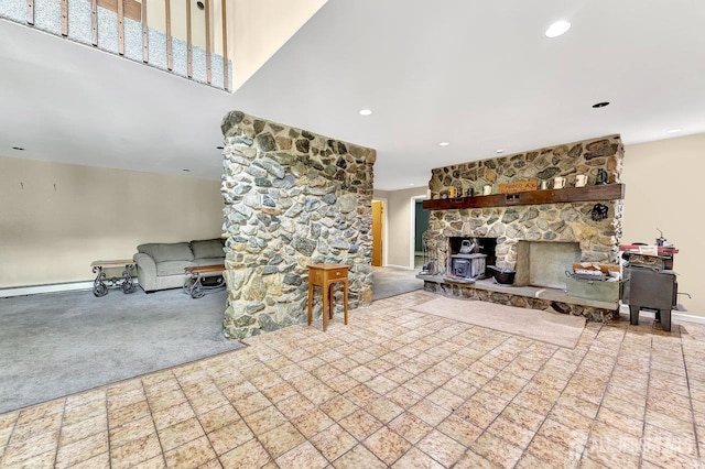 34 Stony Brook Rd, Blairstown, NJ 07825 - carpeted living area with recessed lighting
