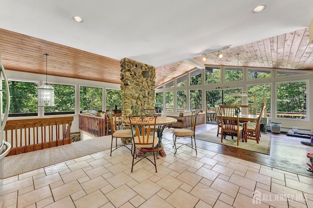 34 Stony Brook Rd, Blairstown, NJ 07825 - sunroom / solarium with healthy amount of natural light, vaulted ceiling, and wooden ceiling