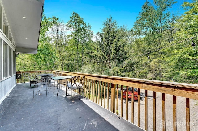 34 Stony Brook Rd, Blairstown, NJ 07825 - balcony with outdoor dining space and a forest view