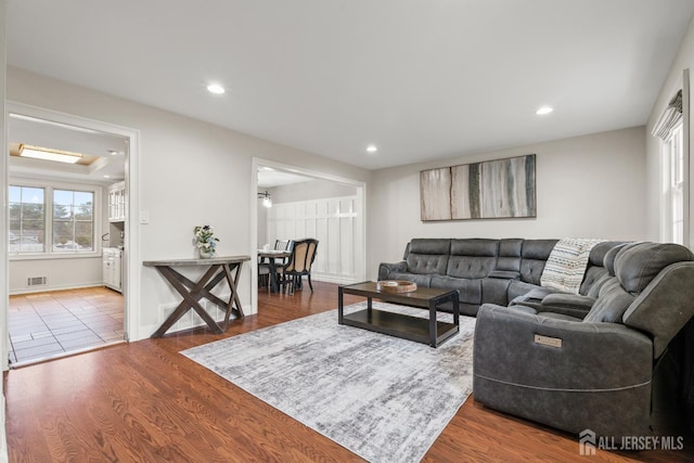 31 Brunswick Dr, Howell, NJ 07731 - living area with wood finished floors and recessed lighting