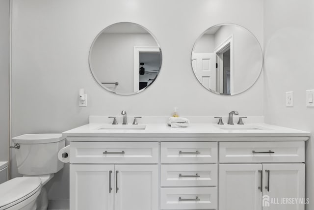 31 Brunswick Dr, Howell, NJ 07731 - bathroom featuring double vanity and ceiling fan